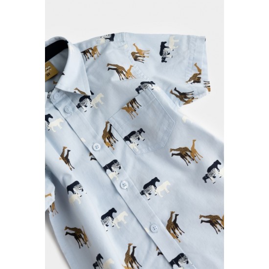 FUNKY Σετ Πουκάμισο και Παντελόνι 124-393102 Γαλάζιο/Καμηλό 