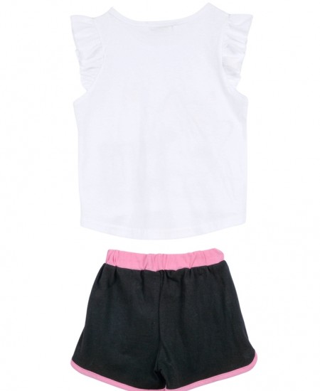 FRENZY Σετ Μπλούζα και Σορτς 62415439 Λευκό/Μαύρο 