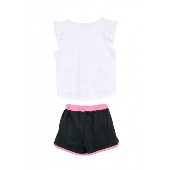 FRENZY Σετ Μπλούζα και Σορτς 62415439 Λευκό/Μαύρο 