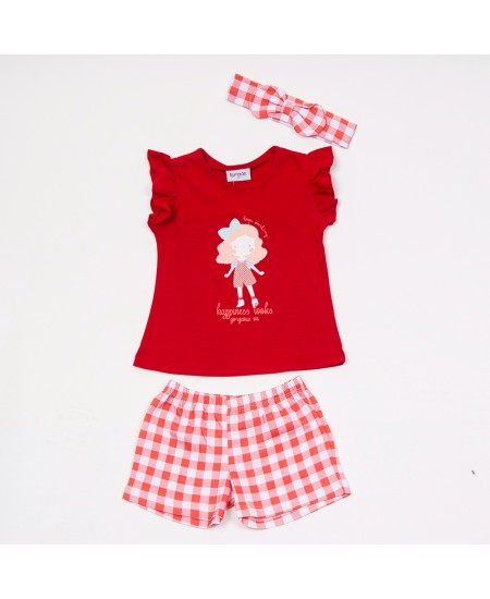 TRAX Σετ Μπλούζα/Σορτς και Κορδέλα 45231 Κόκκινο 