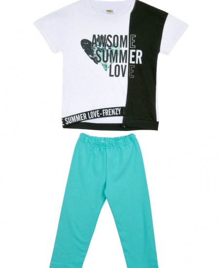 FRENZY Σετ Μπλούζα και Κολάν 63415417 Λευκό/Βεραμάν 