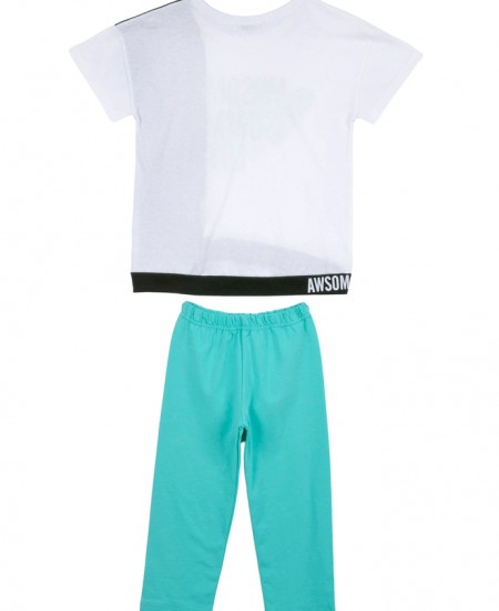 FRENZY Σετ Μπλούζα και Κολάν 63415417 Λευκό/Βεραμάν 