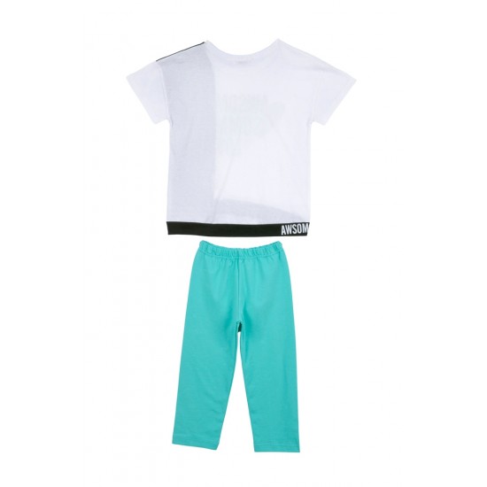 FRENZY Σετ Μπλούζα και Κολάν 63415417 Λευκό/Βεραμάν 