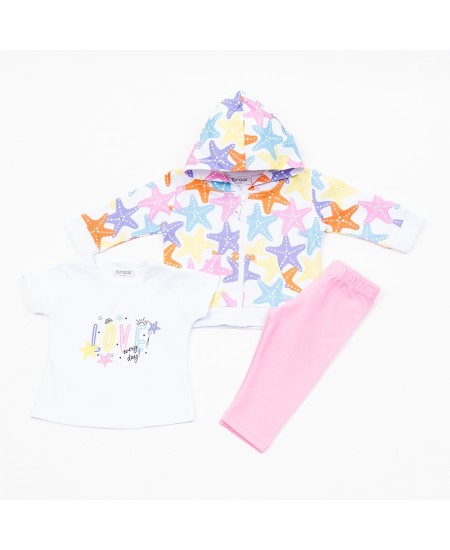 TRAX Σετ με Ζακέτα και Κοντομάνικο 45010 Ροζ 