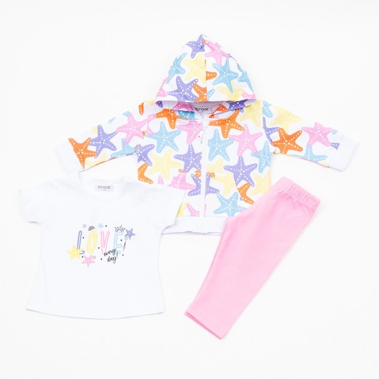 TRAX Σετ με Ζακέτα και Κοντομάνικο 45010 Ροζ 