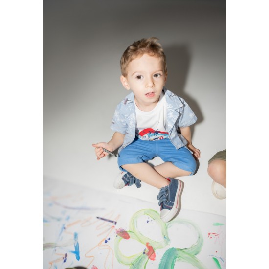 HASHTAG Σετ Πουκάμισο, Μπλούζα και Βερμούδα 242611 Γαλάζιο/Μπλε 