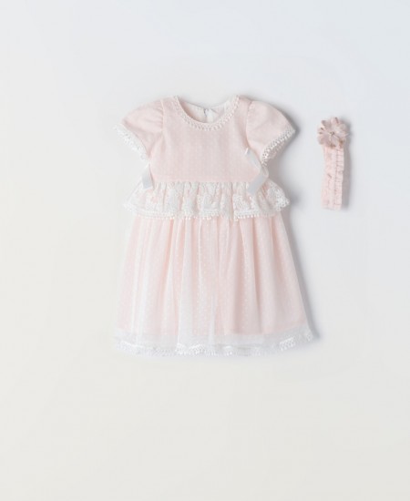 ΕΒΙΤΑ Φόρεμα και Κορδέλα 242528 Ροζ 