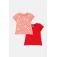 JOYCE Μπλούζες με Κοντό Μανίκι 2τμχ 2411502-04 Σομόν/Κόκκινο 