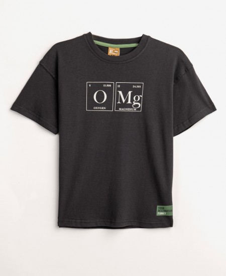 FUNKY Μπλούζα με Κοντό Μανίκι 124-105109 Ανθρακί 