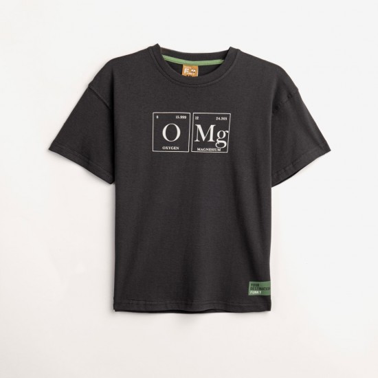 FUNKY Μπλούζα με Κοντό Μανίκι 124-105109 Ανθρακί 