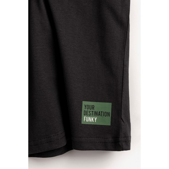 FUNKY Μπλούζα με Κοντό Μανίκι 124-105109 Ανθρακί 