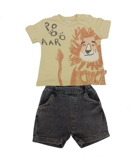 IGGY Σετ Μπλούζα και Βερμούδα Τζιν 124195 Κίτρινο/Μαύρο 