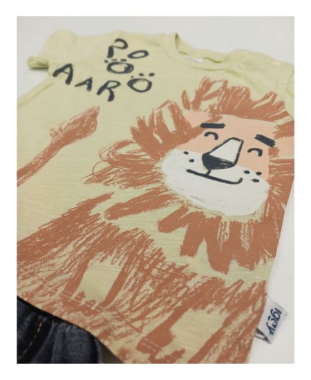 IGGY Σετ Μπλούζα και Βερμούδα Τζιν 124195 Κίτρινο/Μαύρο 