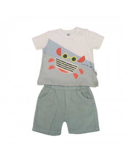 IGGY Σετ Μπλούζα και Βερμούδα Τζιν 124179 Λευκό/Μέντα 