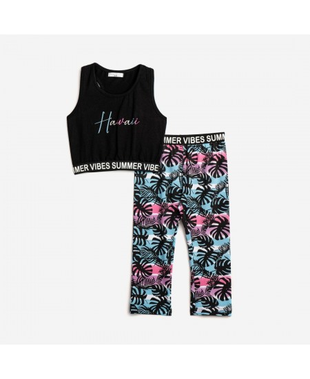 FUNKY Σετ Μπλούζα και Κολάν 124-540100 Μαύρο/Λευκό