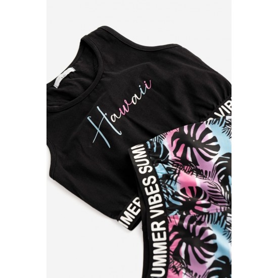 FUNKY Σετ Μπλούζα και Κολάν 124-540100 Μαύρο/Λευκό