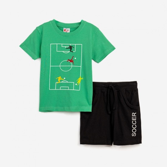 FUNKY Σετ Μπλούζα και Βερμούδα 124-301120 Πράσινο 