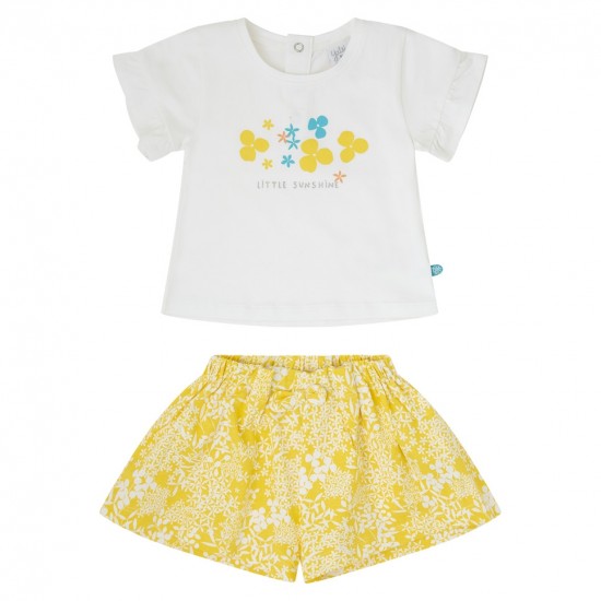 CANADA Σετ Μπλούζα και Σορτς 24367520 Λευκό/Κίτρινο