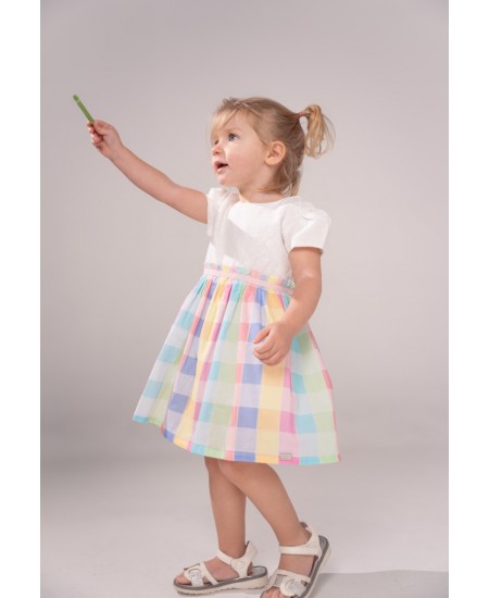 EBITA Φόρεμα και Κορδέλα 242512 Λευκό/Πολύχρωμο 