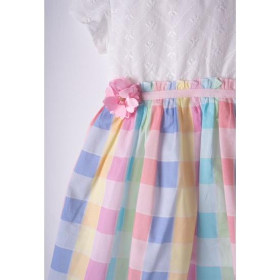 EBITA Φόρεμα και Κορδέλα 242512 Λευκό/Πολύχρωμο 