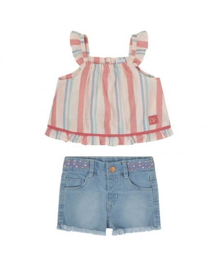 CANADA Σετ Μπλούζα και Σορτς Τζιν 24362570 Ροζ/Μπλε 