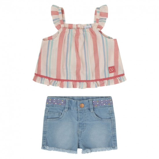 CANADA Σετ Μπλούζα και Σορτς Τζιν 24362570 Ροζ/Μπλε 
