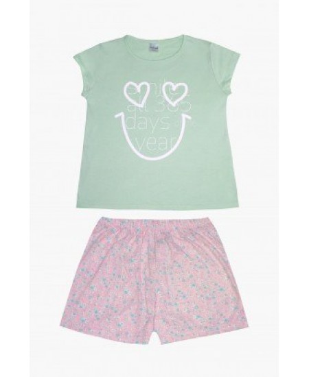 PRETTY BABY Πιτζάμα 63148 Φυστικί/Ροζ 