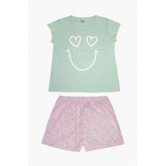 PRETTY BABY Πιτζάμα 63148 Φυστικί/Ροζ 