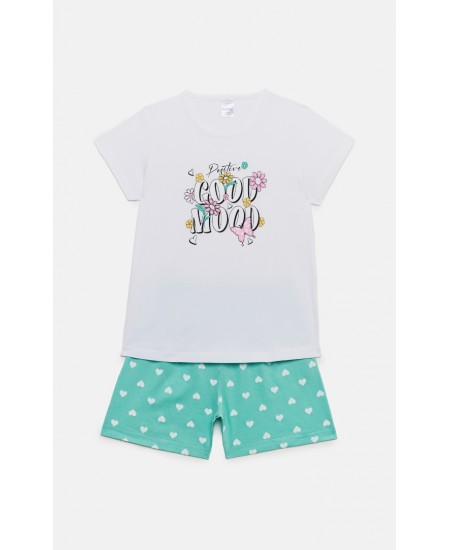 PRETTY BABY Πιτζάμα 63156 Λευκό/Βεραμάν 