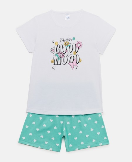 PRETTY BABY Πιτζάμα 63156 Λευκό/Βεραμάν 