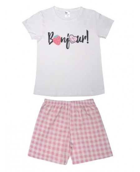 PRETTY BABY Πιτζάμα 63142 Λευκό/Ροζ 