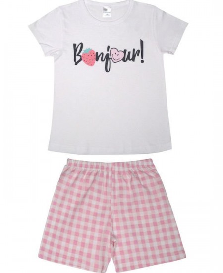 PRETTY BABY Πιτζάμα 63142 Λευκό/Ροζ 