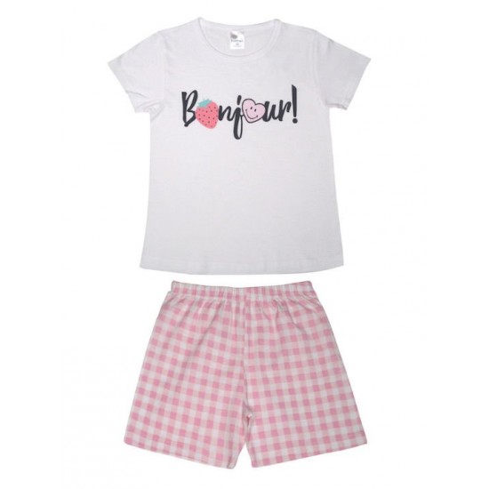 PRETTY BABY Πιτζάμα 63142 Λευκό/Ροζ 