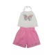 GRAMMY Σετ Μπλούζα και Σορτς 124338 Λευκό/Ροζ