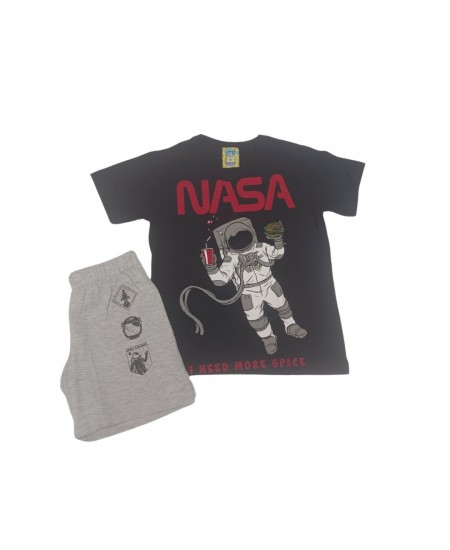 LIKE Πιτζάμα 222-0052 Μαύρο/Γκρι 