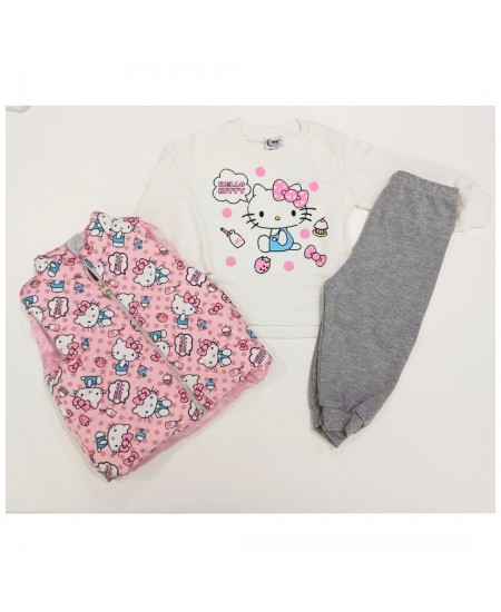 NKK Τριπλέτα Σετ με Αμάνικο 234567 Ροζ 