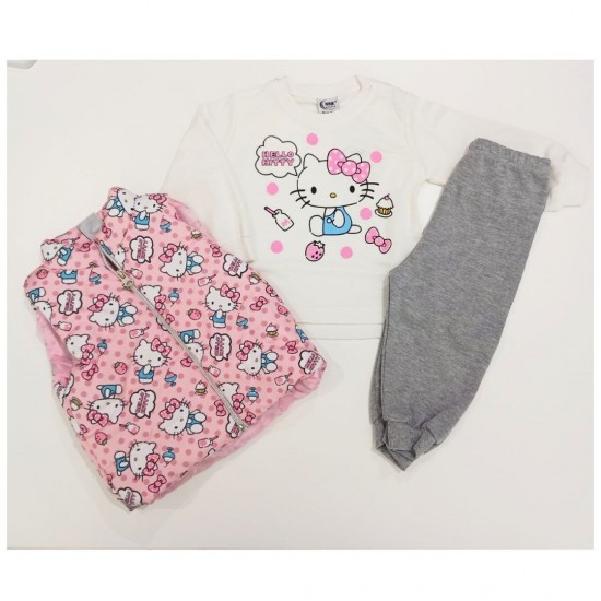 NKK Τριπλέτα Σετ με Αμάνικο 234567 Ροζ 