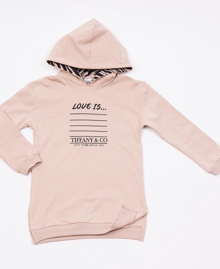 TRAX Φόρεμα Φούτερ 46654 Μπεζ 