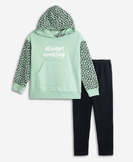 FUNKY Σετ Μπλούζα Φούτερ και Κολάν 225-521131 Φυστικί 