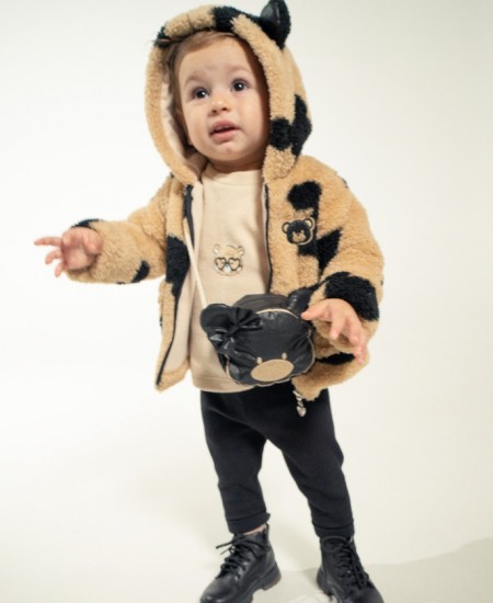 EBITA Σετ Ζακέτα, Μπλούζα, Κολάν και Τσαντάκι 243537 Ταμπά/Μαύρο