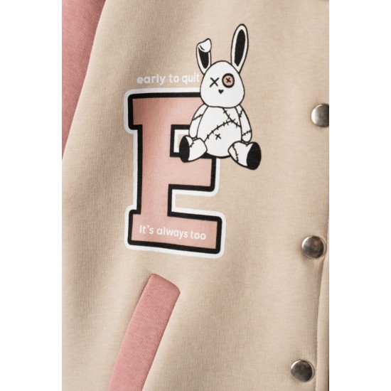 EBITA Ζακέτα Κολεγιακή 243026 Εκρού/Ροζ 