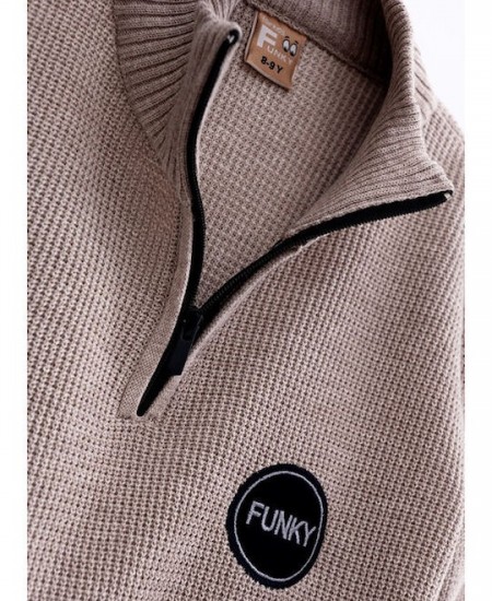 FUNKY Μπλούζα Πλεκτή 224-110115 Καφέ