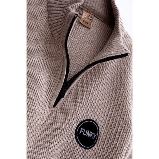 FUNKY Μπλούζα Πλεκτή 224-110115 Καφέ