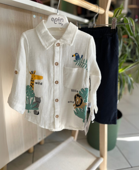 Σετ Πουκάμισο και Παντελόνι 9115 Λευκό