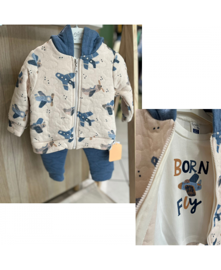 EPFIN Σετ Ζακέτα, Μπλούζα και Παντελόνι 224700 Μπλε