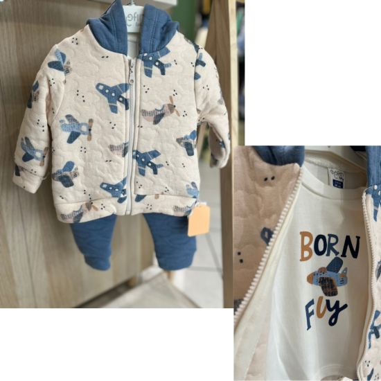 EPFIN Σετ Ζακέτα, Μπλούζα και Παντελόνι 224700 Μπλε