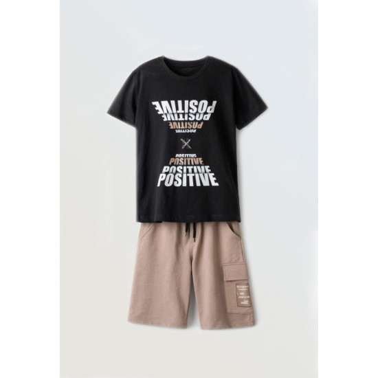 HASHTAG Σετ Μπλούζα και Βερμούδα 254711 Μαύρο