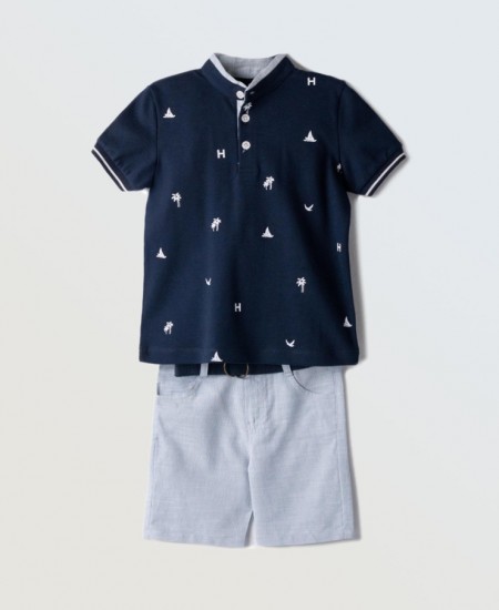 HASHTAG Σετ Μπλούζα και Βερμούδα 254839 Μπλε