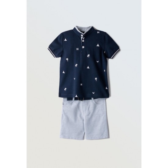 HASHTAG Σετ Μπλούζα και Βερμούδα 254839 Μπλε