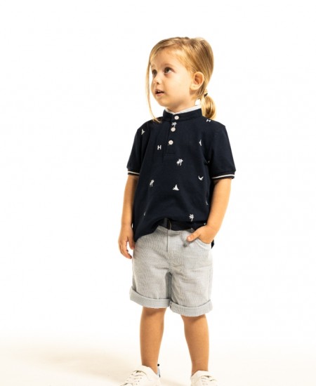 HASHTAG Σετ Μπλούζα και Βερμούδα 254839 Μπλε